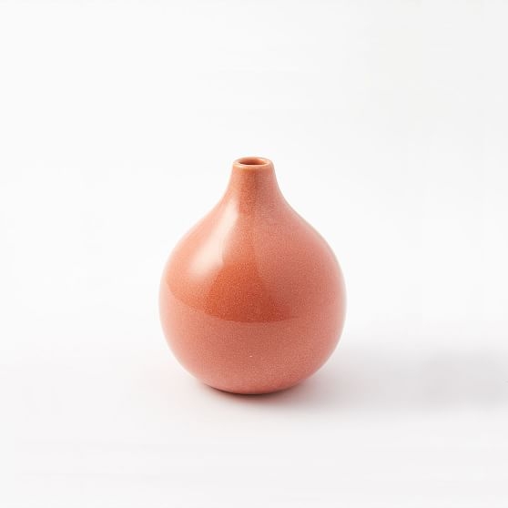 Bright Ceramicist Vase, Small Teardrop Vase, Coral, Set of 2 - Image 0