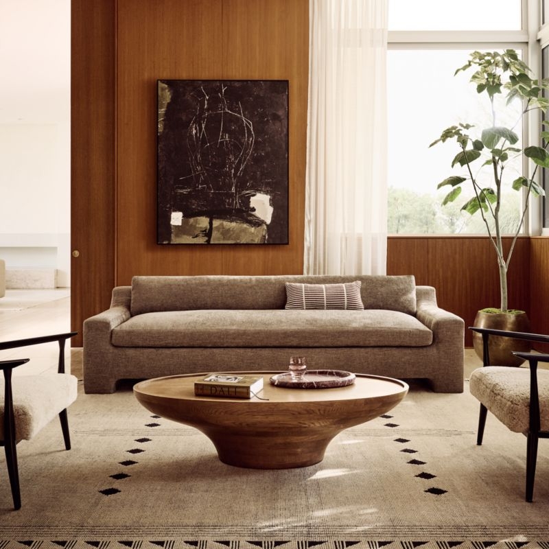 Emira 52" Oval Light Brown Oak Wood Coffee Table - Image 5