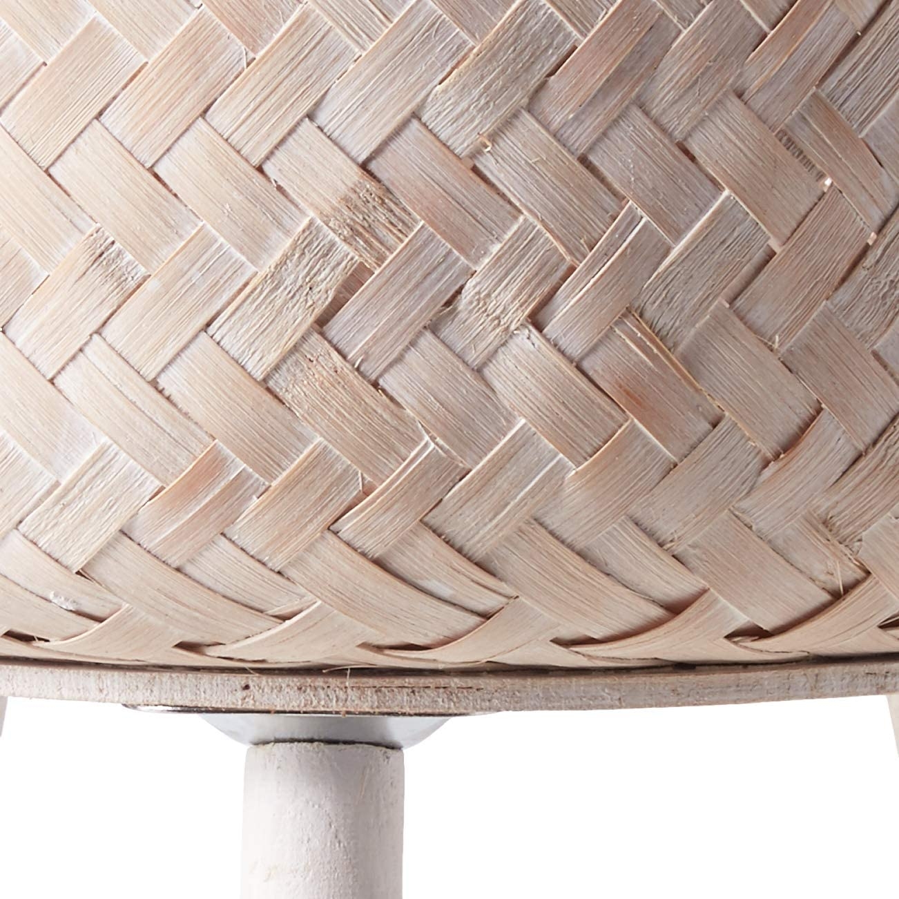 Bamboo Floor Baskets with Wood Legs, Whitewashed, Set of 3 - Image 2