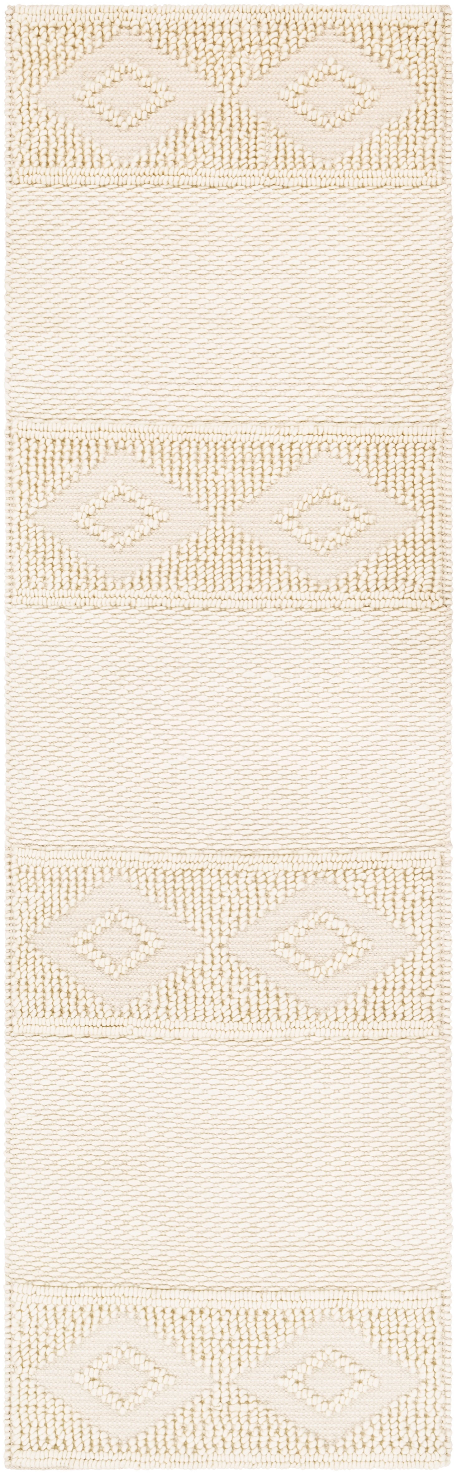 Farmhouse Neutrals Beige Indoor 2'6" x 8' Handmade Rug - Image 0