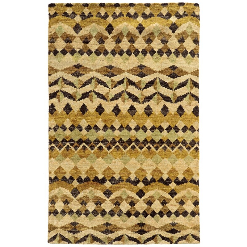 Tommy Bahama Home Ansley Geometric Hand-Knotted Jute/Sisal Beige/Gold/Brown/Black Area Rug - Image 0