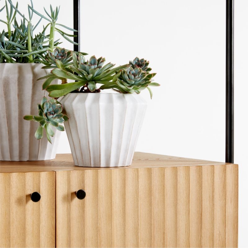 Evie 78" Tall Natural Elm Wood and Black Iron Storage Bookcase - Image 6