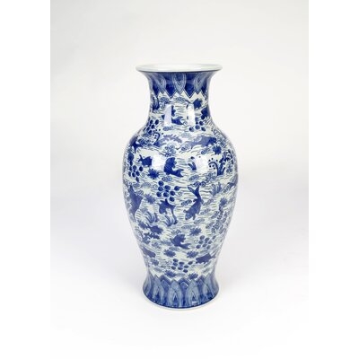 Bloomsbury Blue 18'' Porcelain Table Vase - Image 0