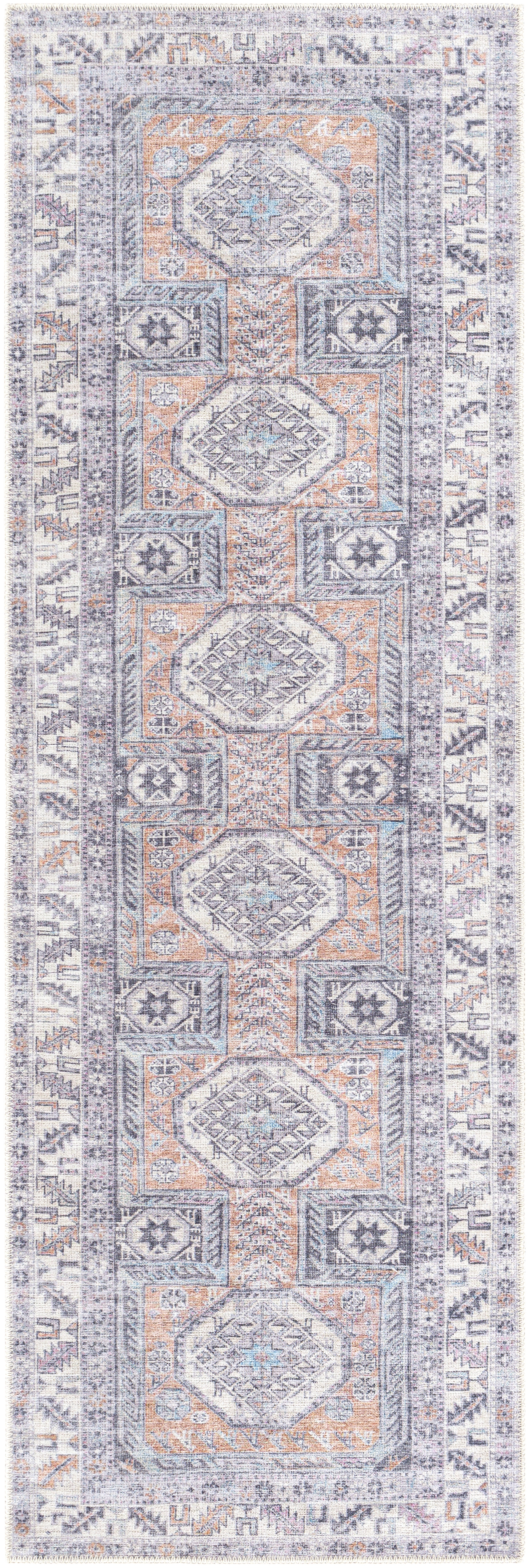 Amelie Blue Indoor 2'7" x 7'10" Machine Woven Rug - Image 0
