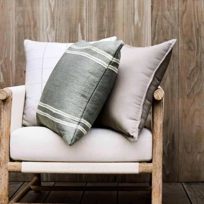 Sunbrella ® 20"x20" Taupe Brown Outdoor Throw Pillow - Image 1