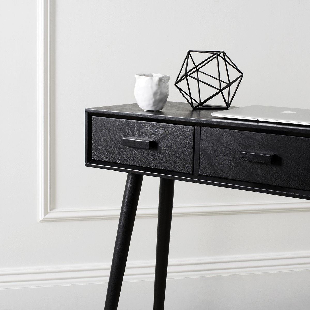 Albus 3 Drawer Console Table - Black - Arlo Home - Image 1