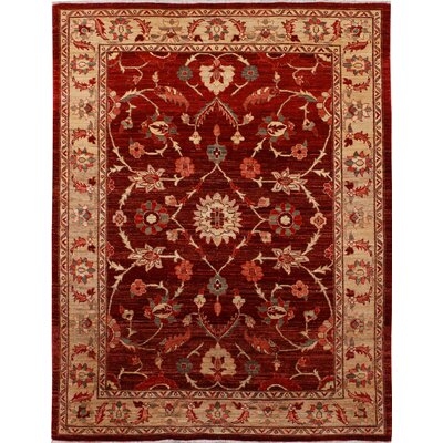 One-of-a-Kind Gertmund Hand-Knotted New Age 5' x 6'6" Wool Area Rug in Dark Red - Image 0