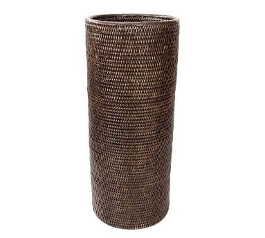 Tava Handwoven Rattan Round Umbrella Basket, Natural - Image 1