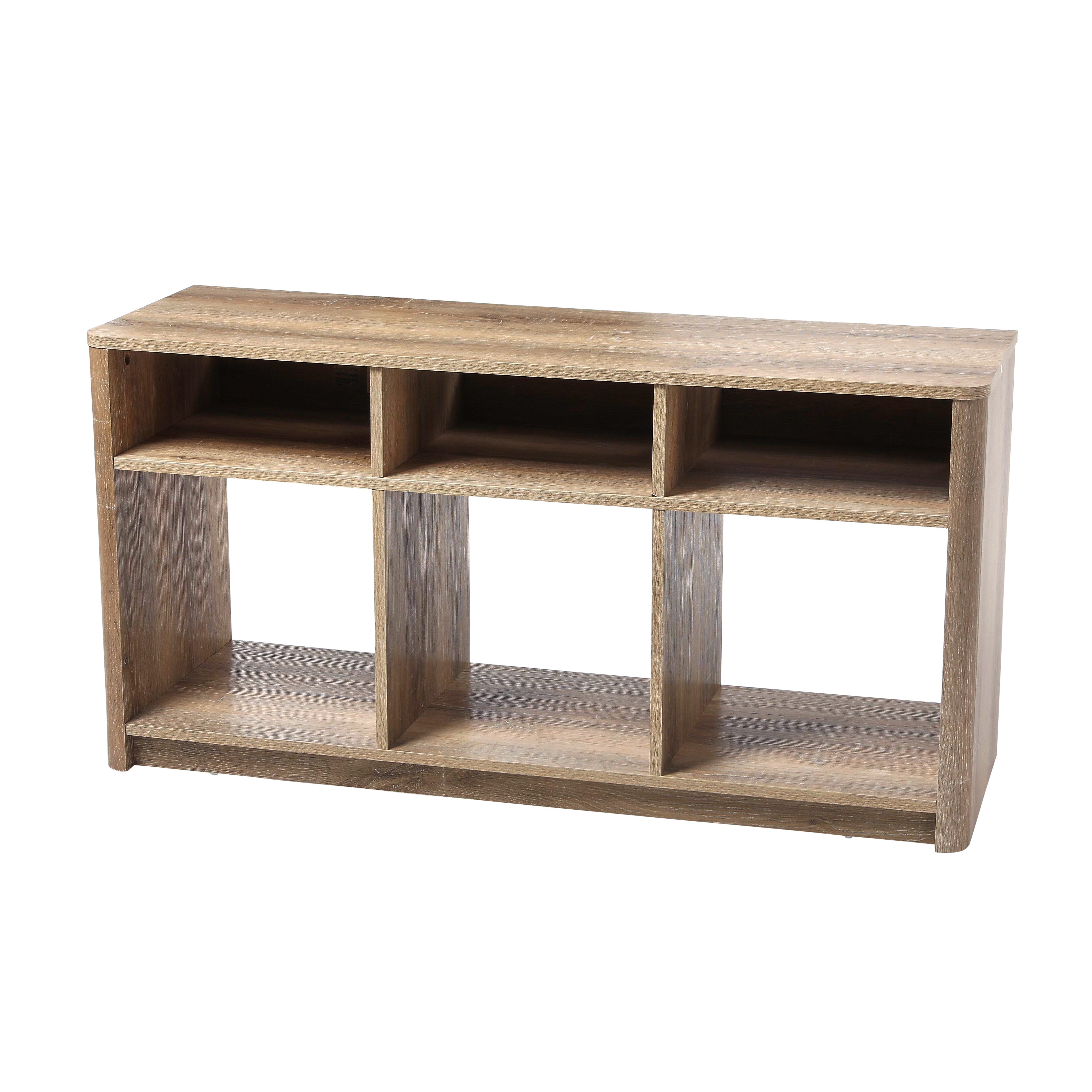 Radius Wood TV Stand with Storage, Coastal Oak - Image 0