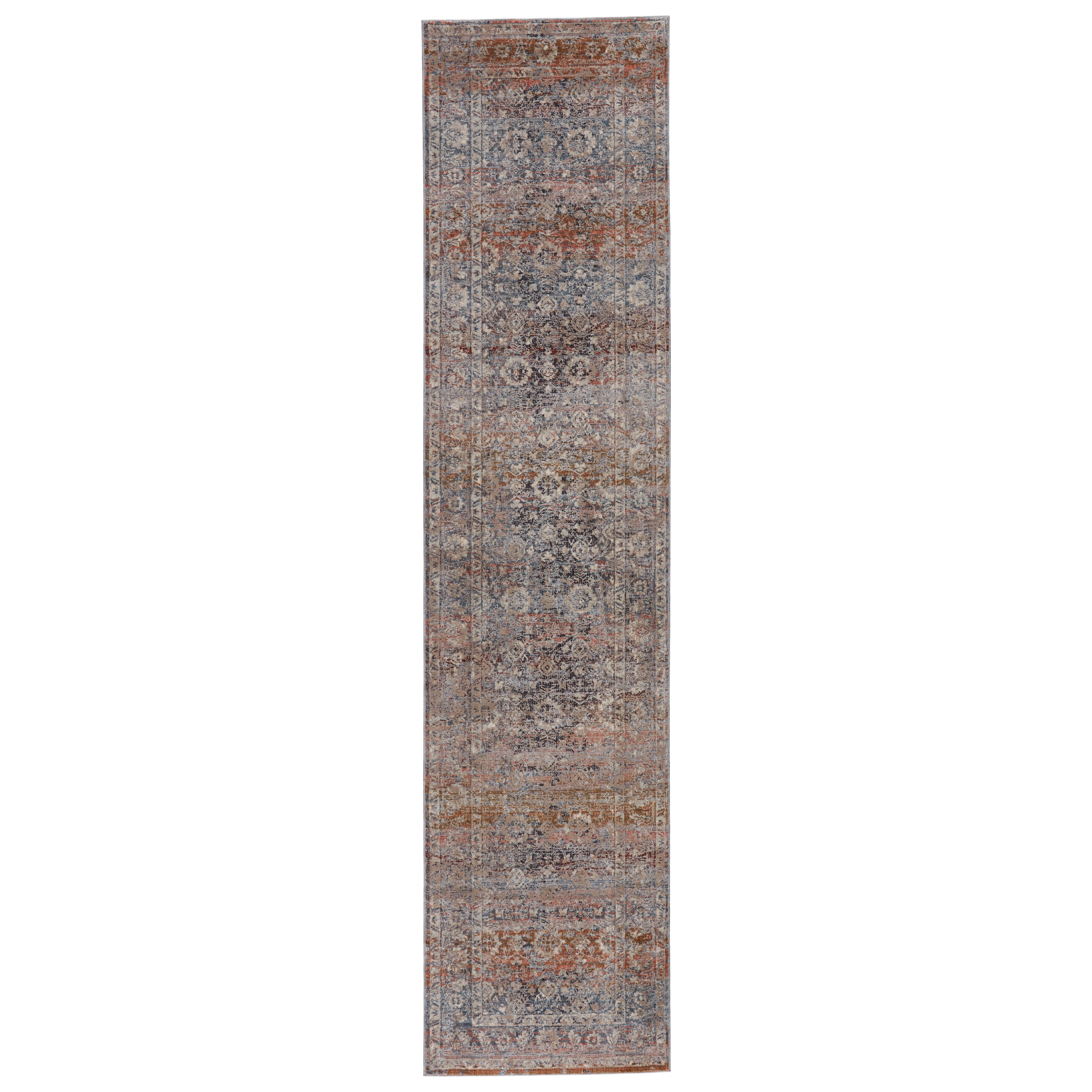 Elio Oriental Gray/ Black Runner Rug (3'X8') - Image 0