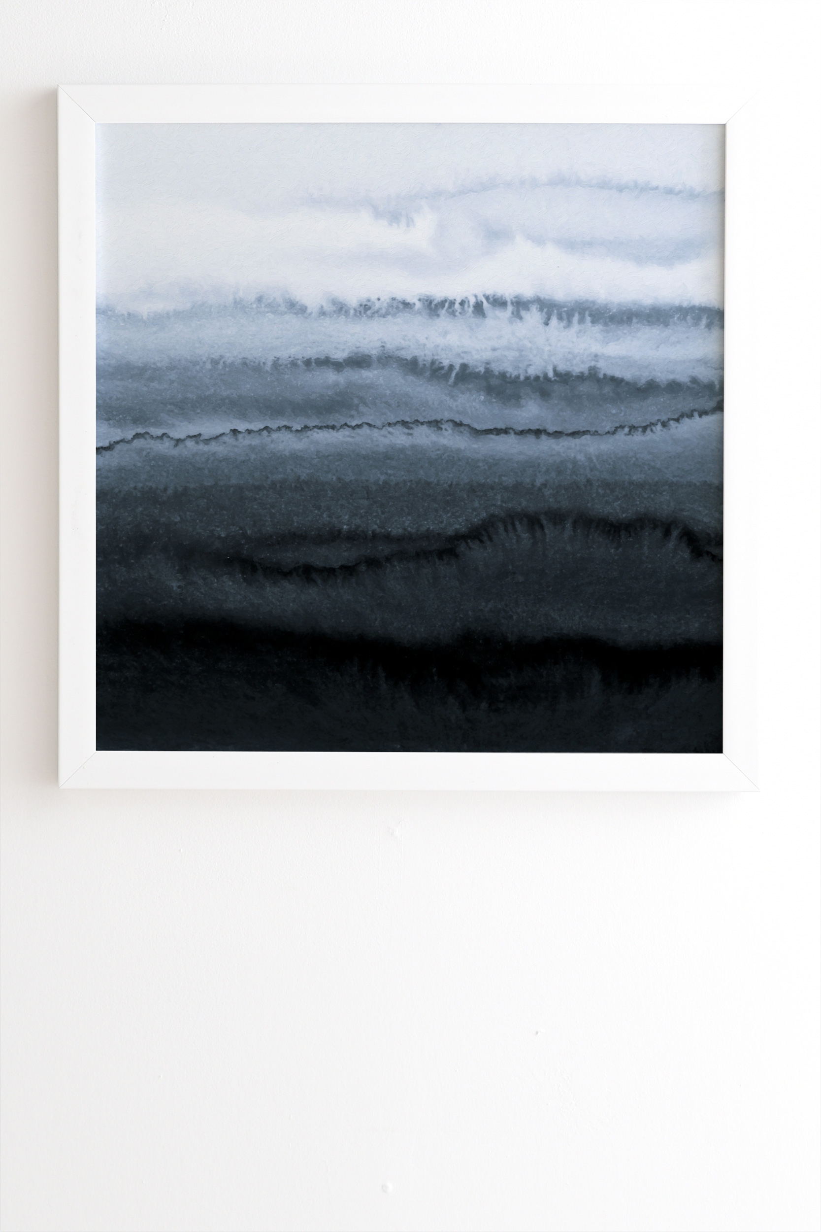 Within The Tides Stormy Weather Grey by Monika Strigel - Framed Wall Art Basic White 30" x 30" - Image 1