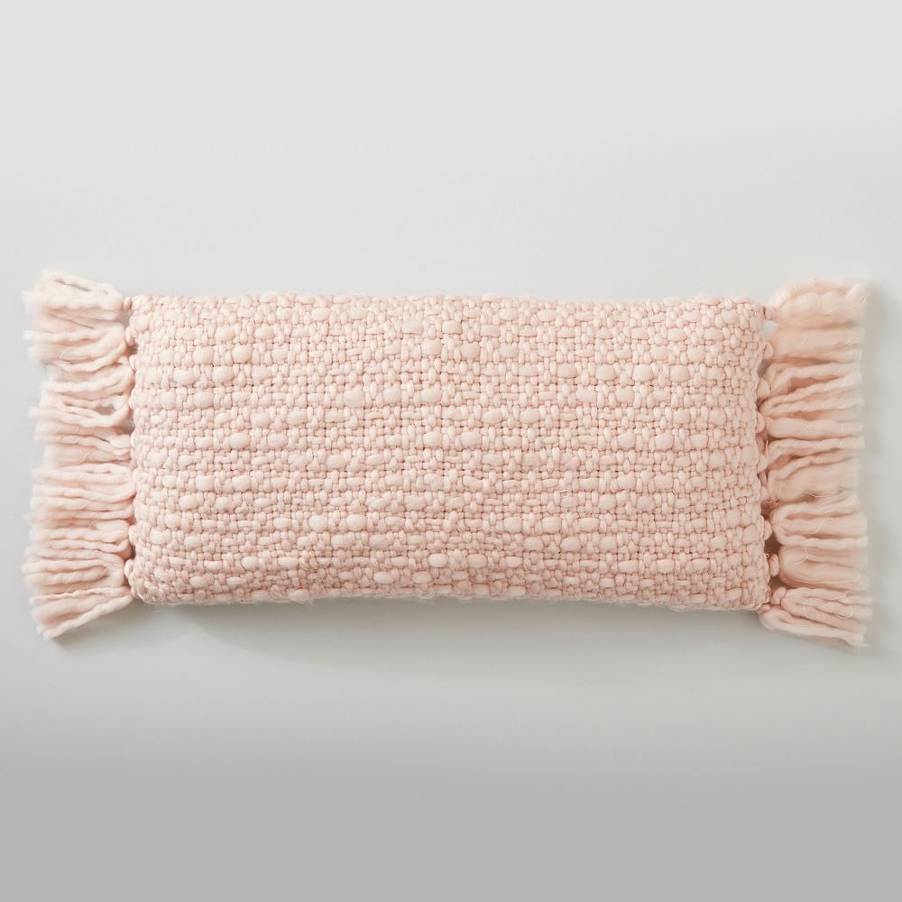 Chunky Yarn Pillow, 12x24, Natural Blush - Image 0