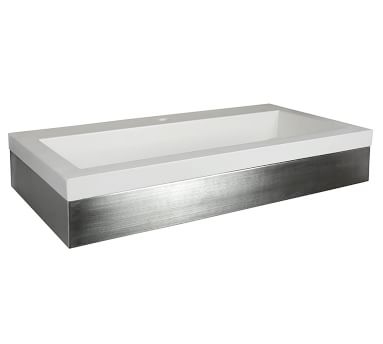 Stainless Steel/ Pearl Emia 36" Single Sink Floating Vanity - Image 3