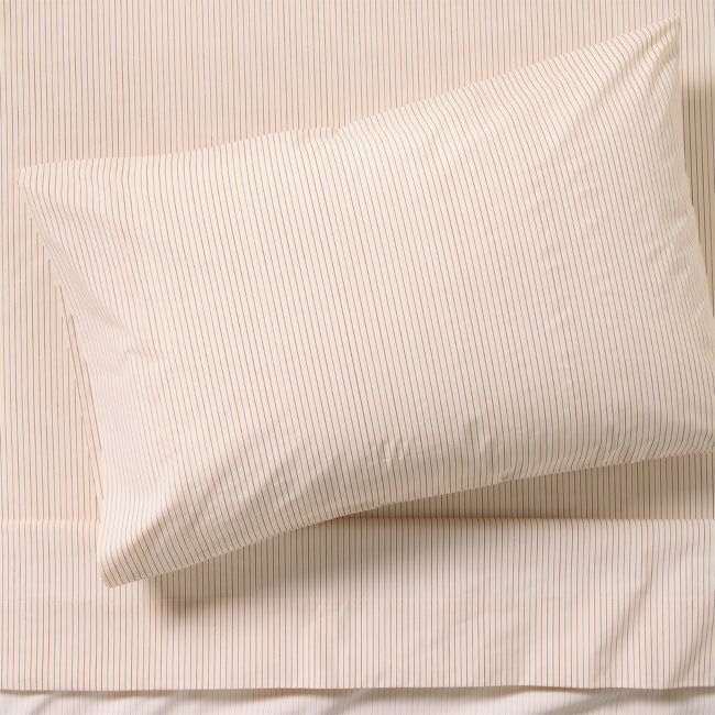 Cozy Cloud Organic Cotton Mini Stripe Elegant Pink Twin XL Sheet Set - Image 0