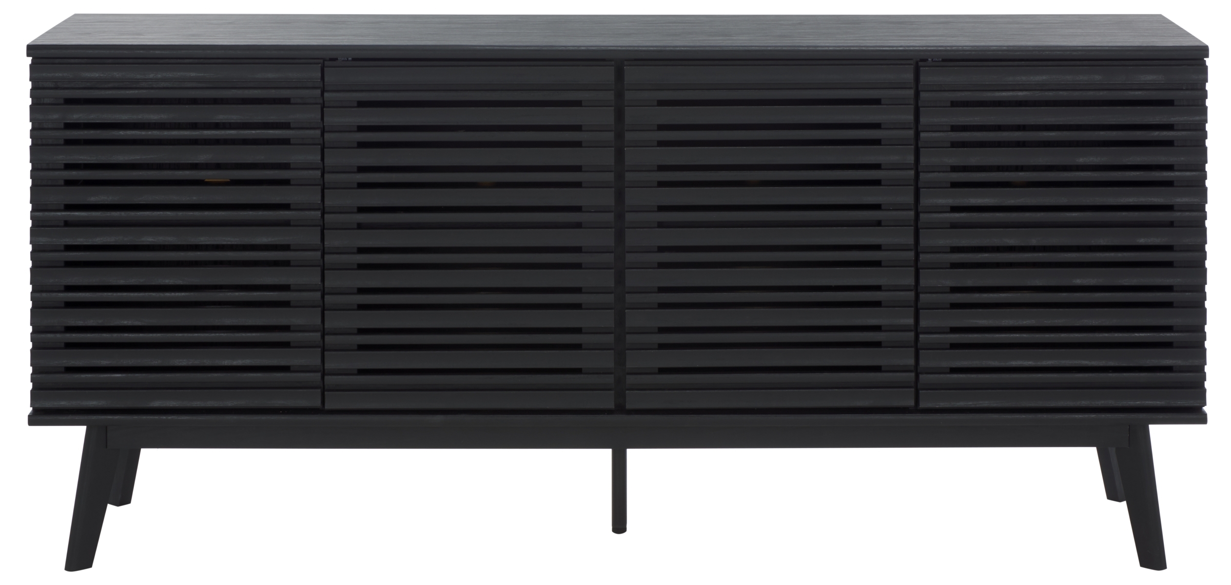 Atlantes Large 4 Door 4 Shelf  Media - Black - Image 0