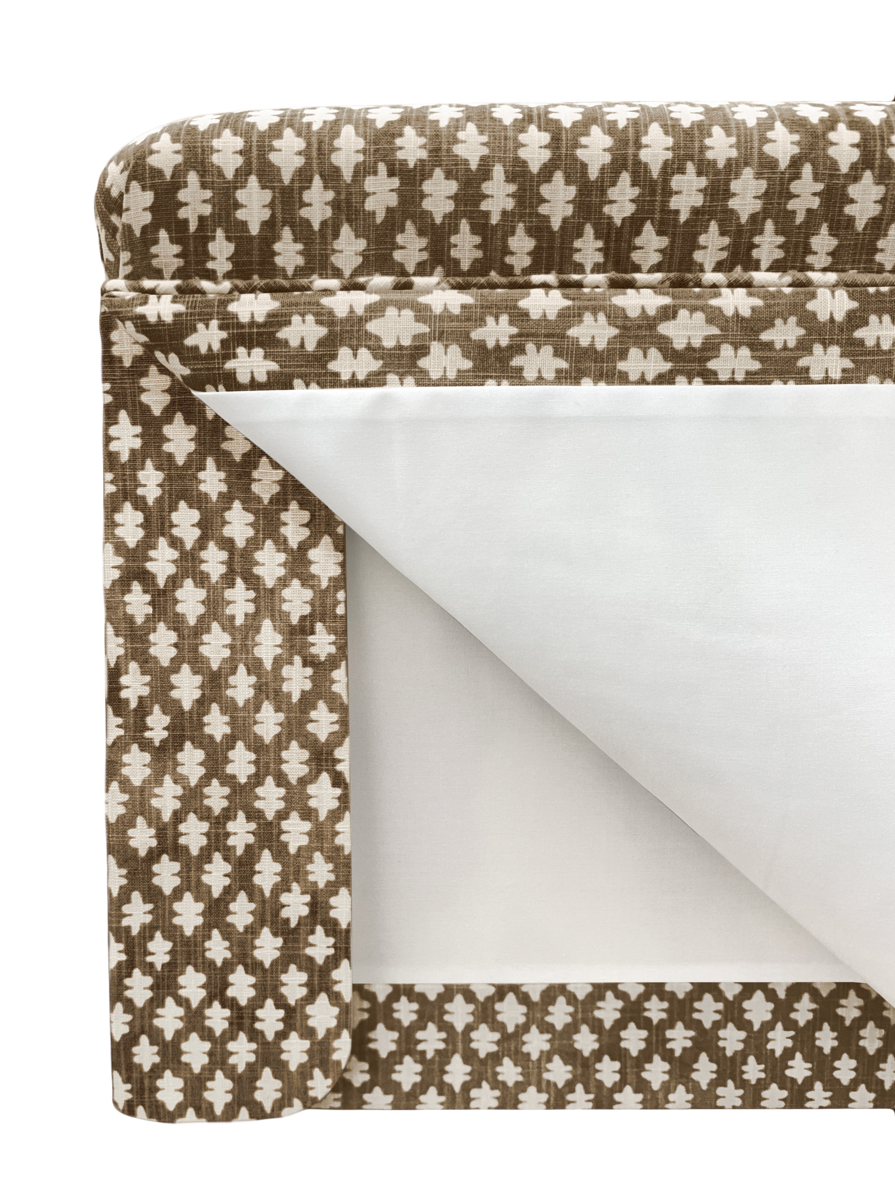 THE SKIRTED OTTOMAN :: TILLY PRINT // UMBER - 4" X 4" Sample - Image 2