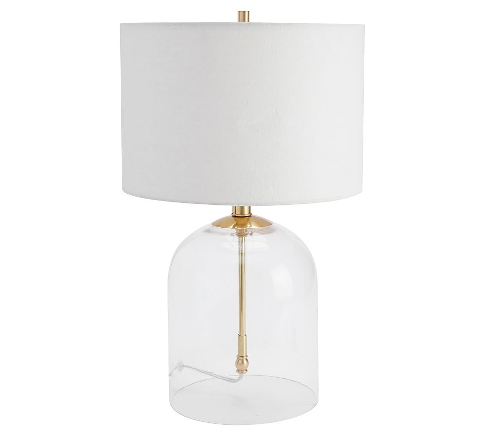 Aria Dome Table Lamp with Small Straight Sided Gallery Shade, Brass - Image 0