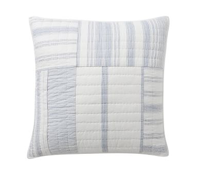 Hawthorn Handcrafted Patchwork Quilted Sham, King, Chambray - Image 3