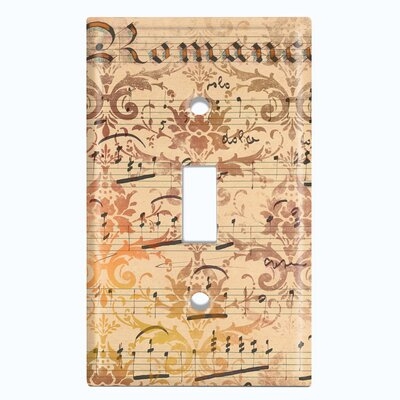 Metal Crosshatch Light Switch Plate Outlet Cover (Music Note Wallpaper  - Single Toggle) - Image 0