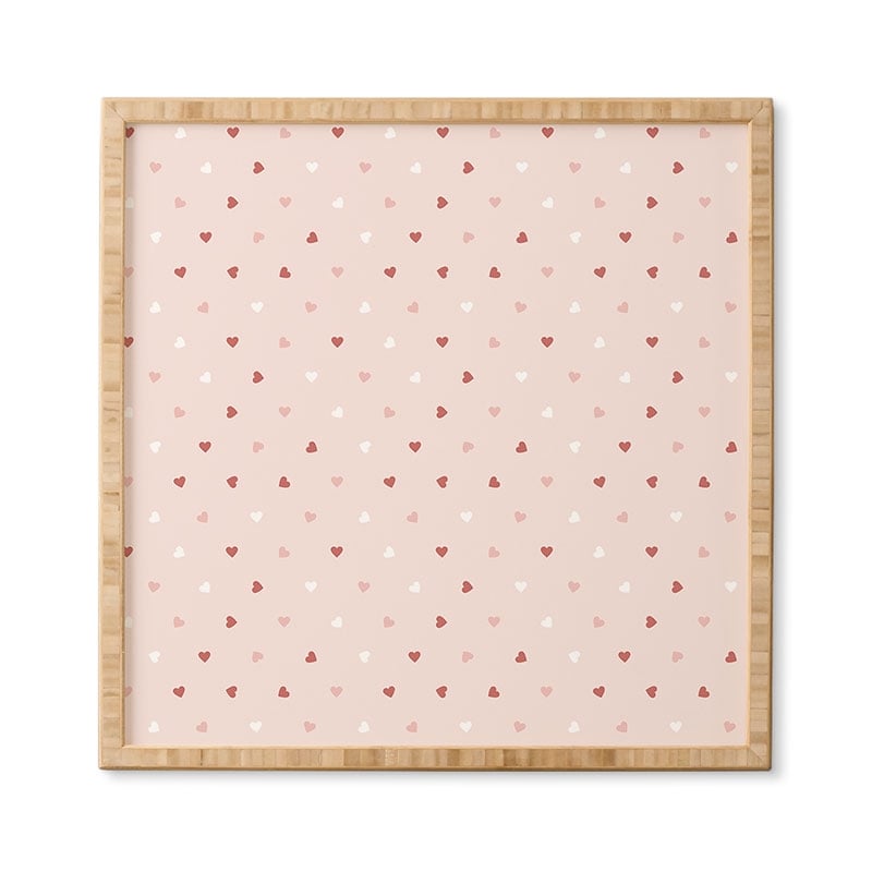 Mini Red Pink And White Hearts by Cuss Yeah Designs - Framed Wall Art Basic Black 30" x 30" - Image 2