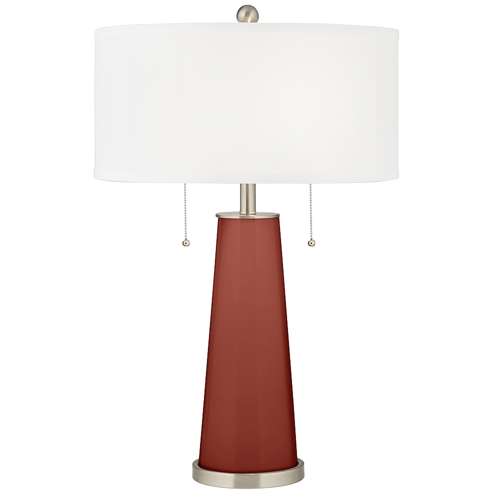 Color Plus Peggy 29 3/4" Modern Madeira Red Glass Table Lamp - Image 0