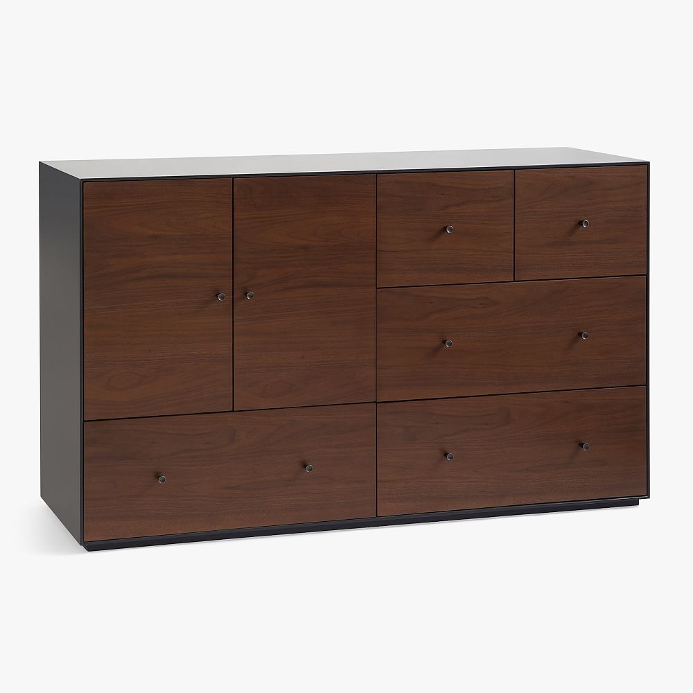 Ezra 5-Drawer Dresser, Dark Walnut/Anthracite - Image 0