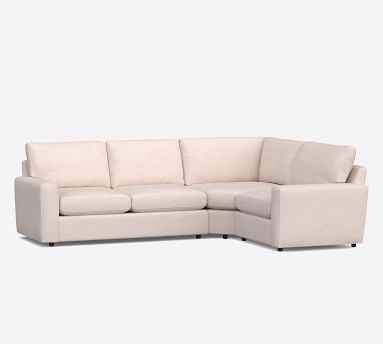 Pearce Modern Square Arm Upholstered Right Arm 3 Piece Wedge Sectional, Down Blend Wrapped Cushions, Performance Boucle Oatmeal - Image 2