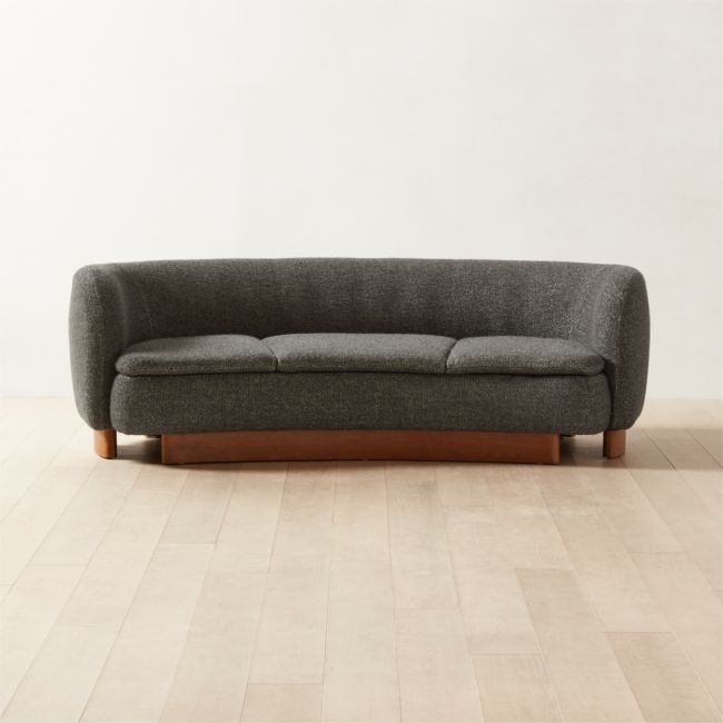 Muir 90" Grey Woven Curved Sofa - Image 1