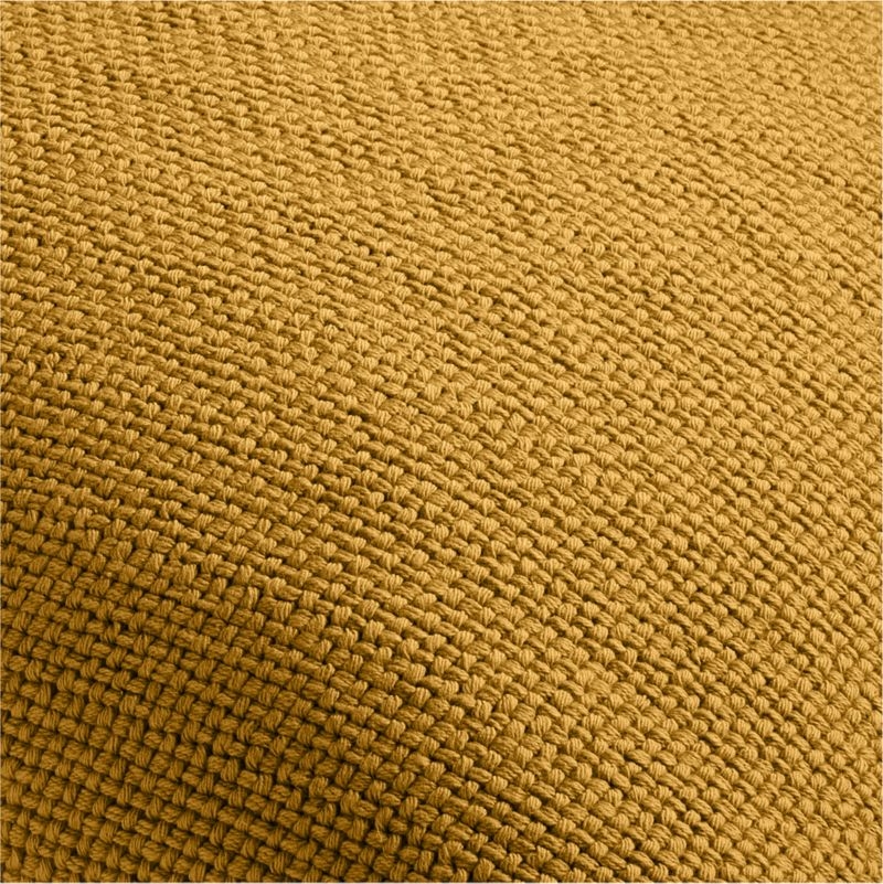 Organic Cotton Basketweave 20x20 Moroccan Ocher Throw Pillow with Down-Alternative Insert - Image 4