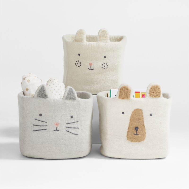 Cat Felt Shelf Storage Bin - Image 1