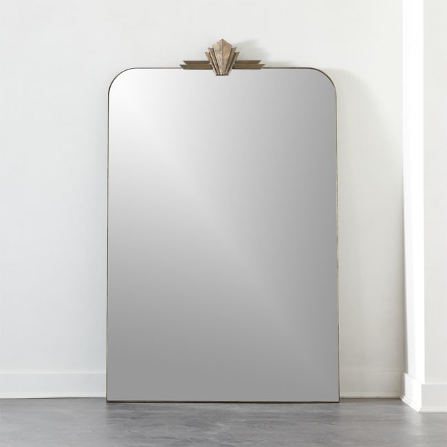 Nouveau Modern Brass Lacquered Iron Full-Length Floor Mirror 48"x78" - Image 5