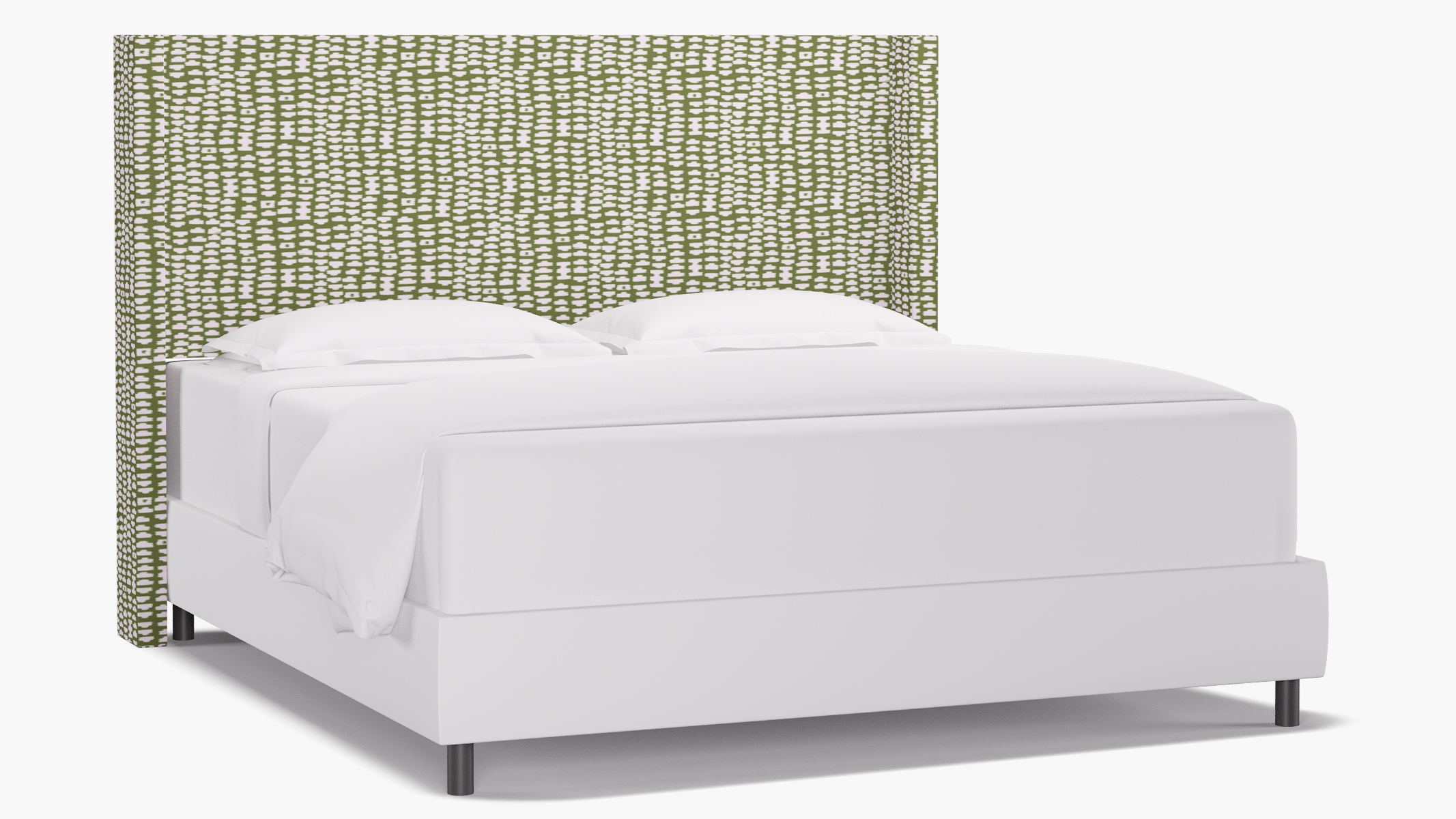 Modern Wingback Headboard, Olive Odalisque, King - Image 0