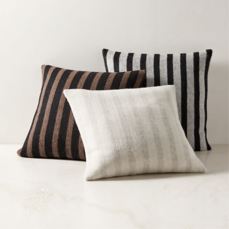 Stills Cream and Ivory Alpaca Wool Throw Pillow with Feather-Down Insert 23"x23" - Image 2