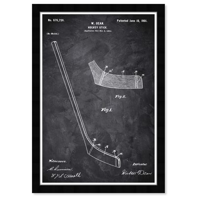 'Sports and Teams Hockey Stick 1900 Chalkboard Hockey' - Picture Frame Graphic Art Print on Paper - Image 0