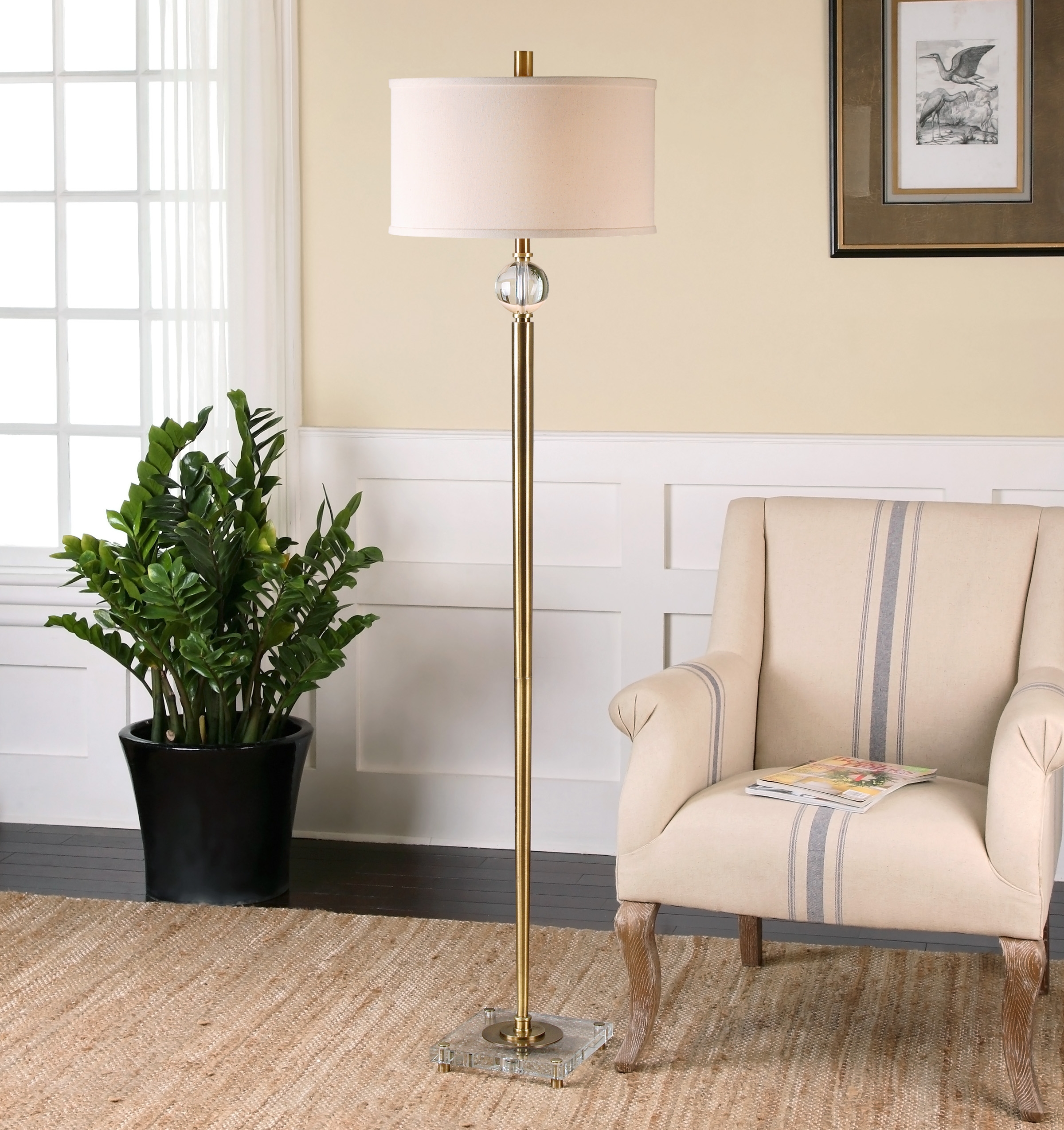 Mesita Brass Floor Lamp - Image 1