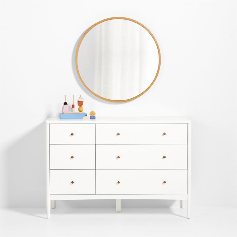 Finn Oak Wood 31" Round Wall Mirror - Image 2