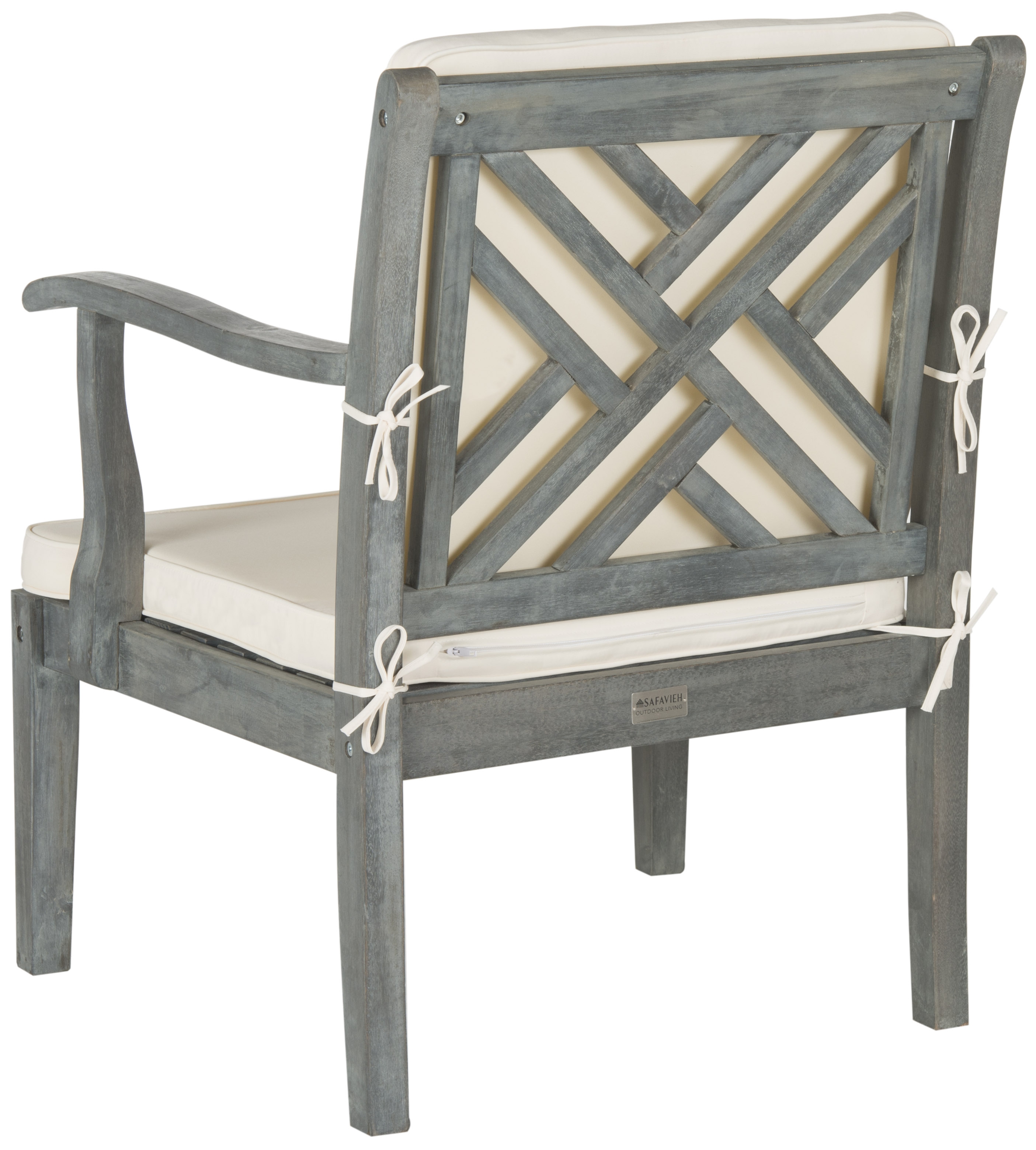 Bradbury 4 Piece Outdoor Living Set - Ash Grey/Beige - Safavieh - Image 4