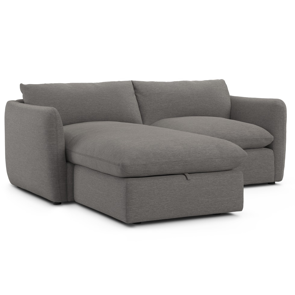 Leigh 86" Reversible Storage Sectional - Silver Gray - Image 0