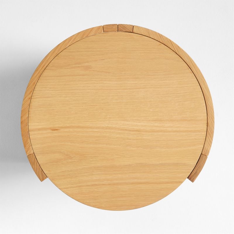 Cane Natural Wood Round Nursery Side Table - Image 4