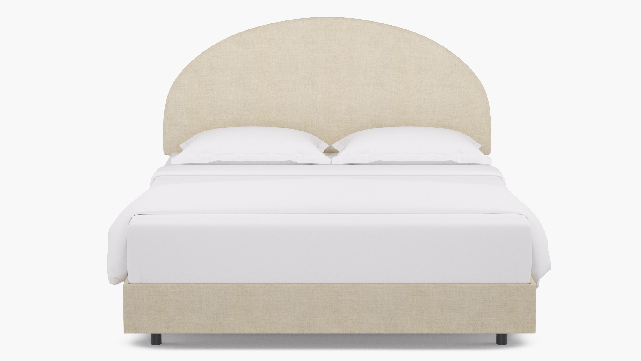 Arched Back Bed, Talc Everyday Linen, King - Image 0