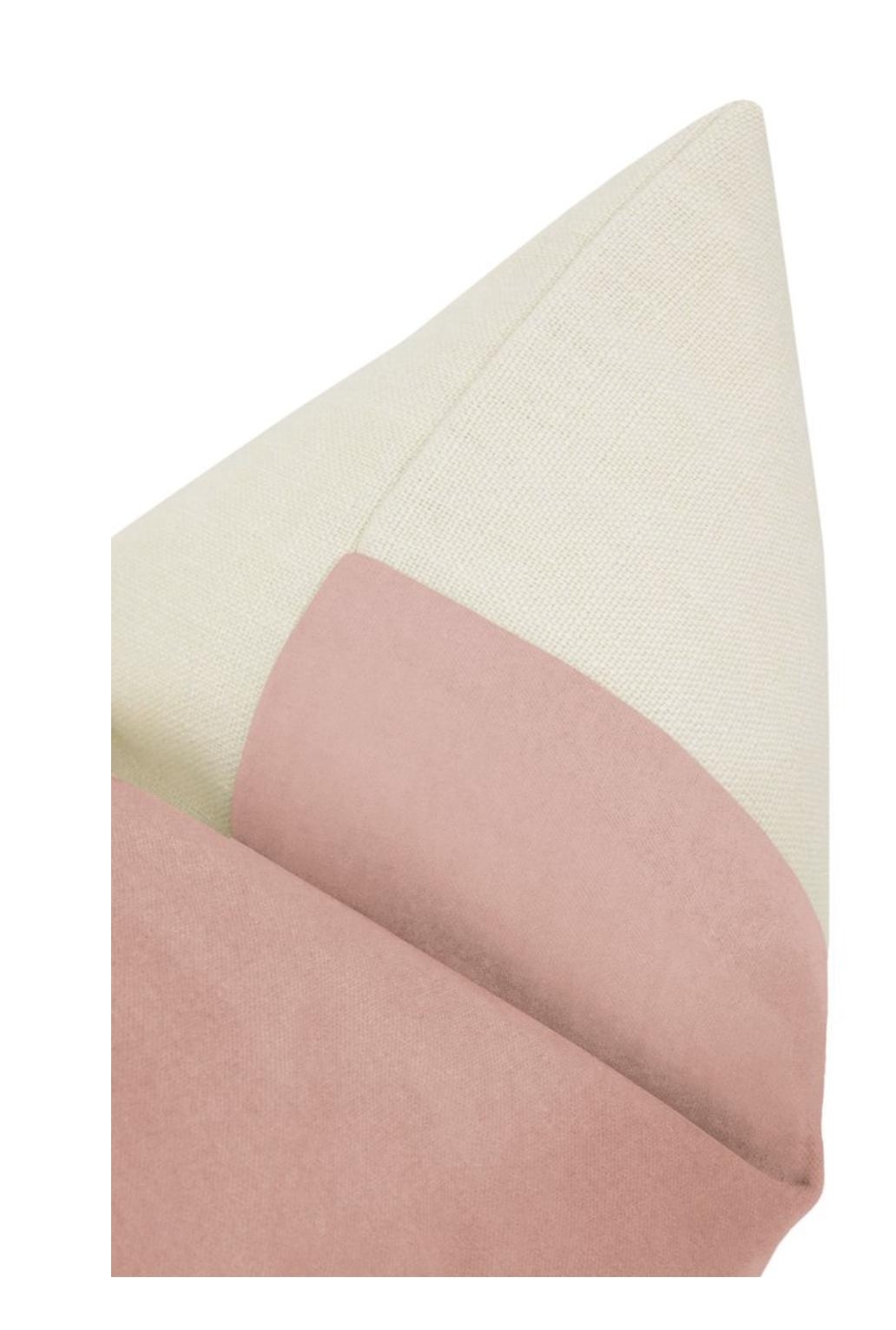 The Little Lumbar Panel Classic Velvet Throw Pillow Cover, Blush, 18" x 12" - Image 3