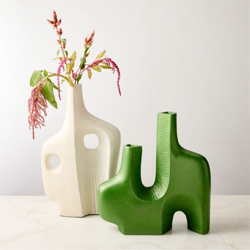 Gaia Abstract White Decorative Vase - Image 3