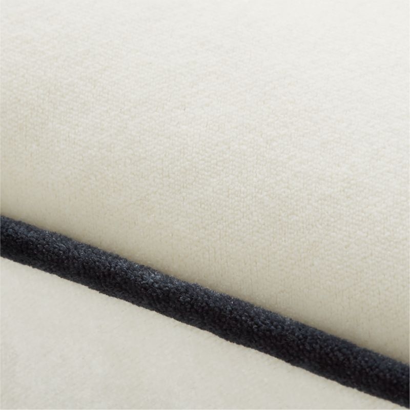 20''x12'' Bronte Recycled Velvet Black and White Outdoor Throw Pillow - Image 3