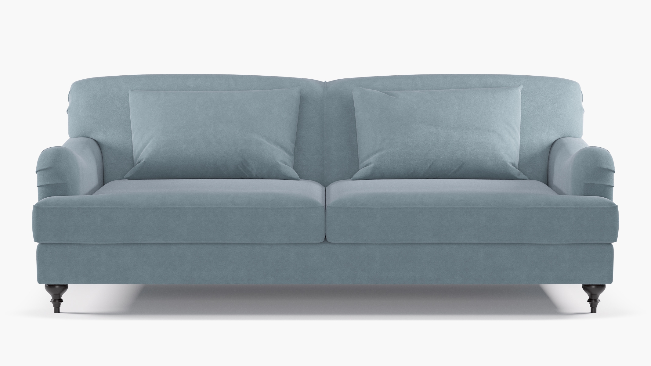 English Roll Arm Sofa, Heron Luxe Velvet, Espresso - Image 0