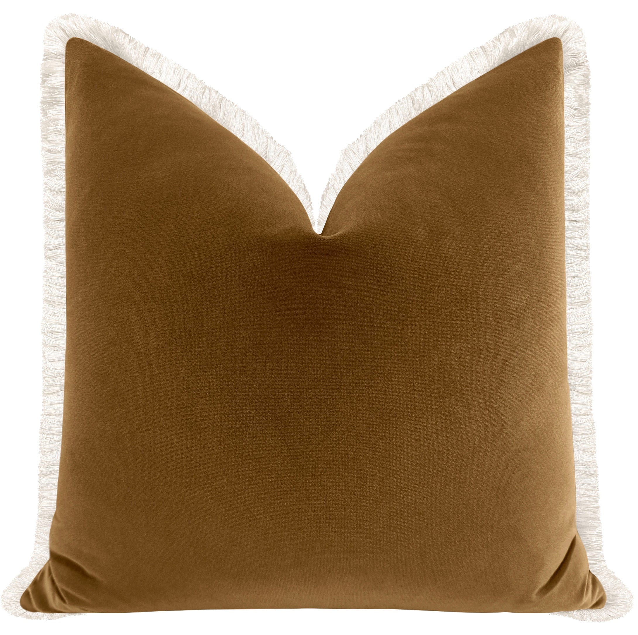 SIGNATURE VELVET // MARRAKESH GOLD + FRINGE - LITTLE LUMBAR 12" X 18" / Natural Fringe - Image 1