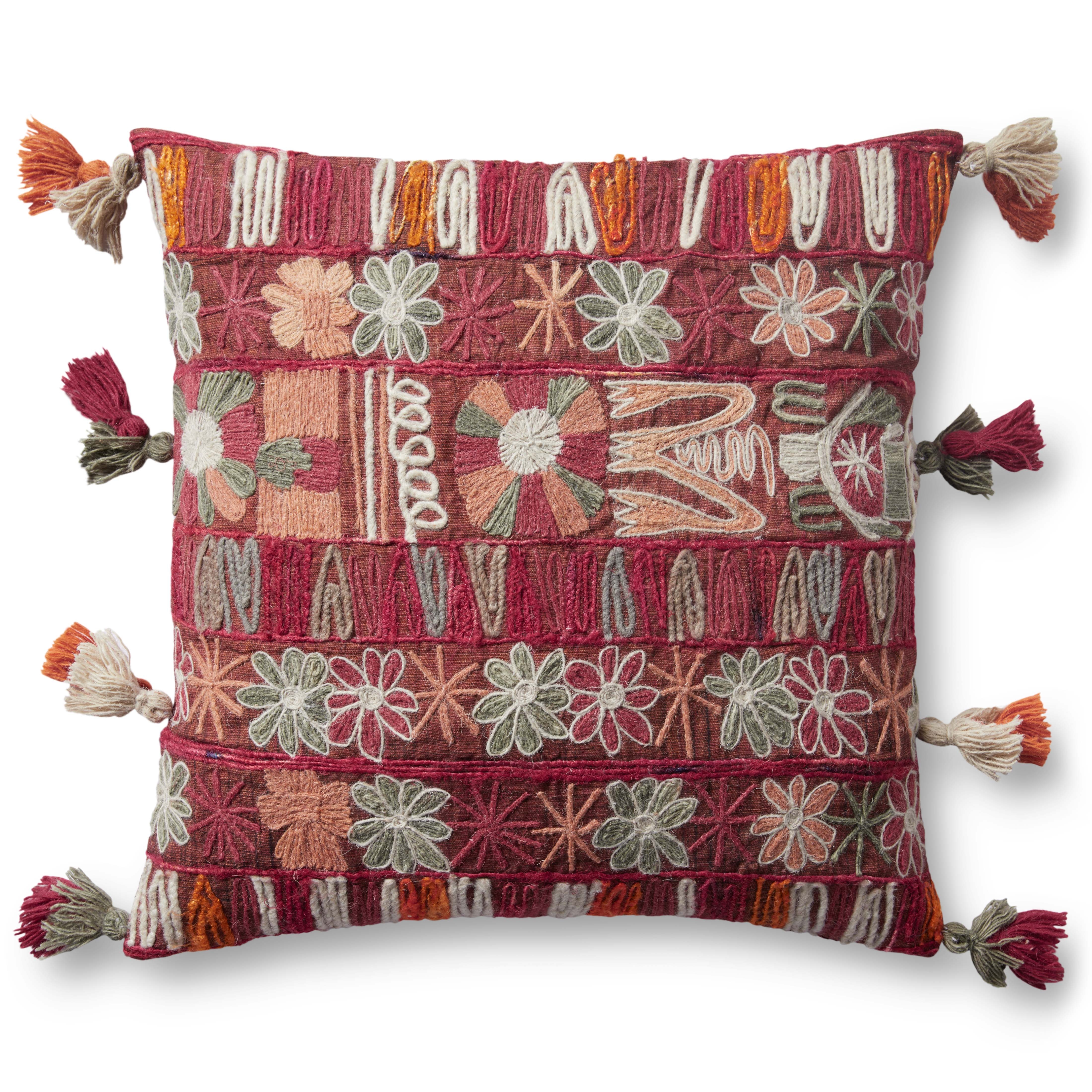 Loloi Pillows Pink / Multi 22" x 22" Cover Only - Image 0