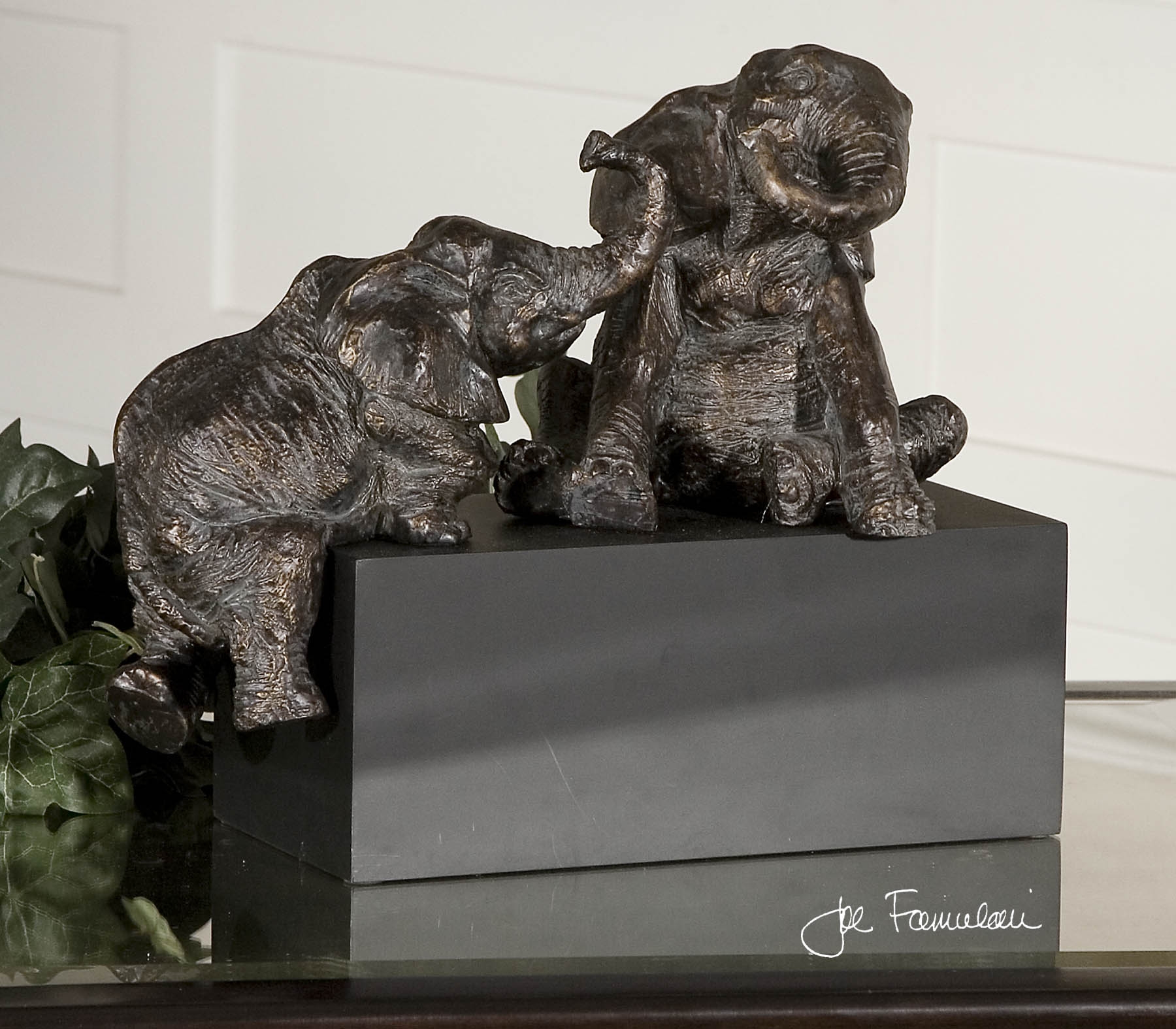 Playful Pachyderms Bronze Figurines - Image 0