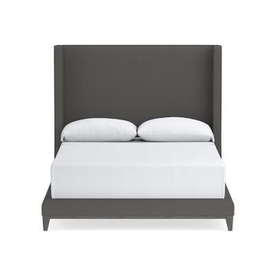 Presidio Tall Bed, 60, Queen, Performance Linen Blend, Graphite, Grey Leg - Image 0