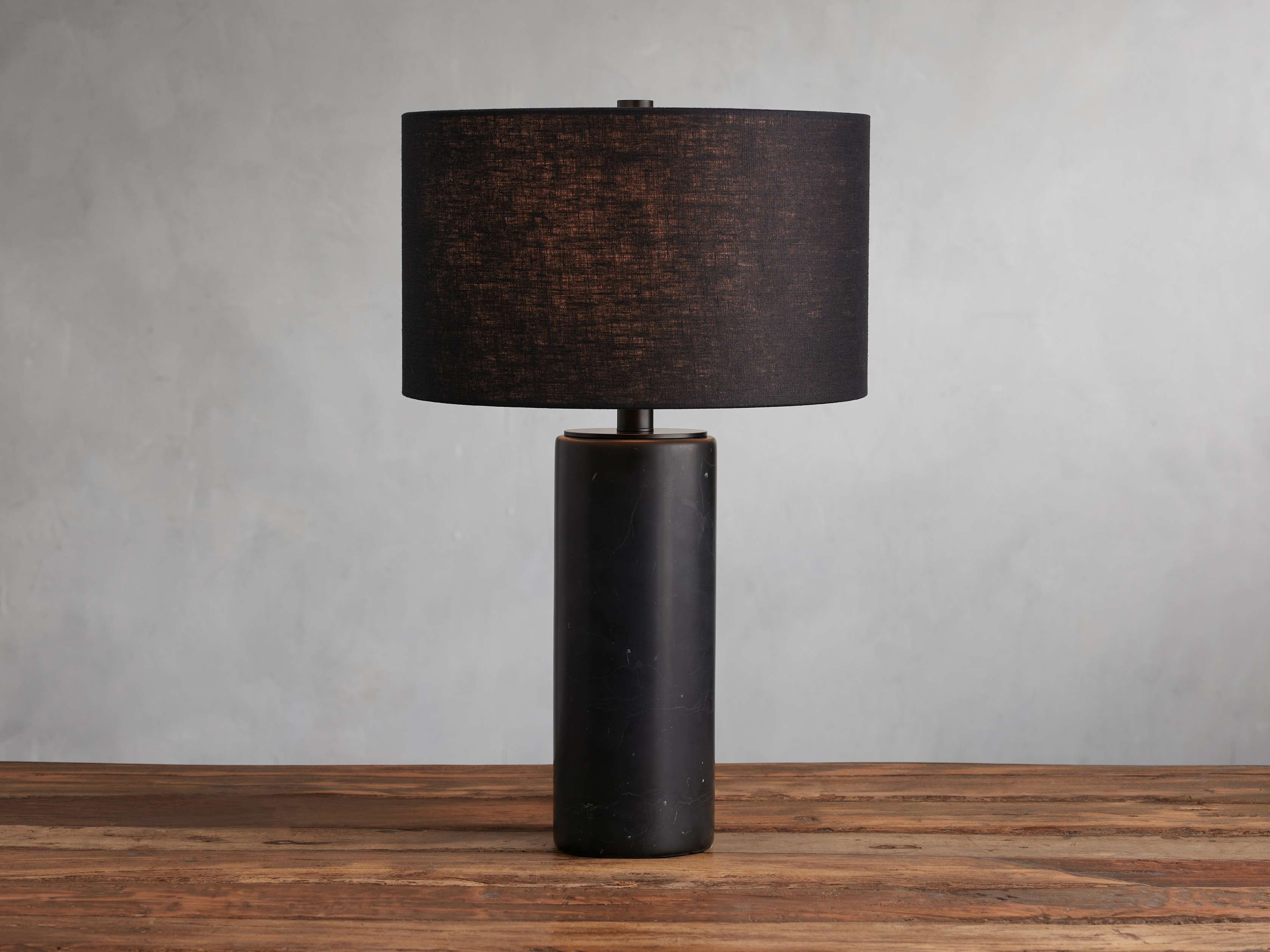 Brixton Table Lamp in Stone 20" Black  Marquina  - Image 0