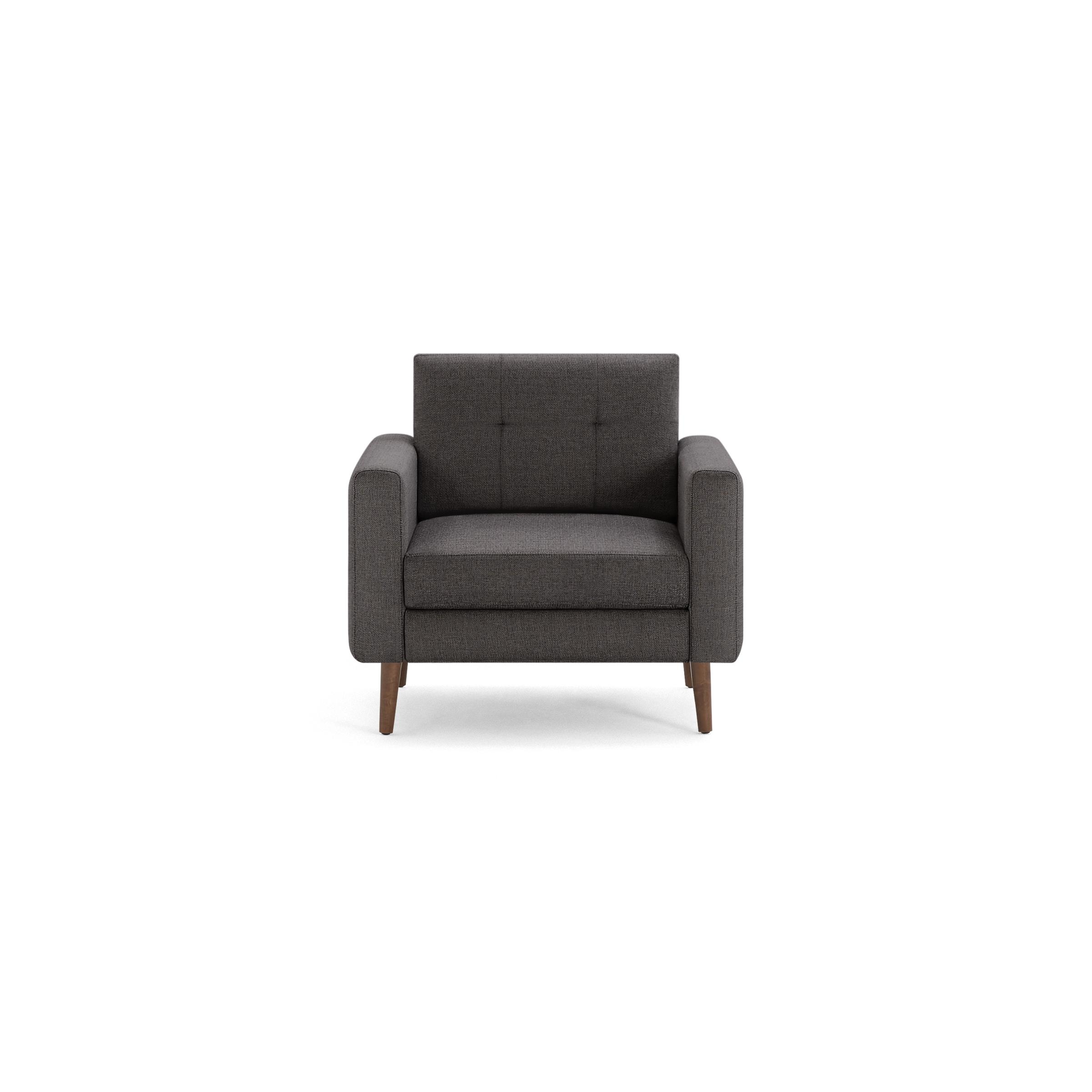 Nomad Armchair in Charcoal, Walnut Legs, Leg Finish: WalnutLegs - Image 0